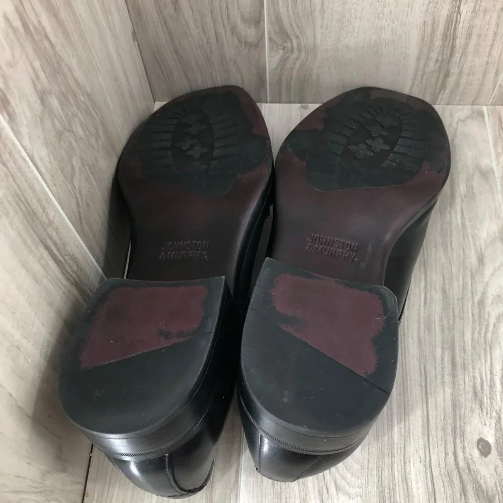 Johnston & Murphy Monk Strap Shoes Mens 12M Black Leather Buckle Dress Shoes